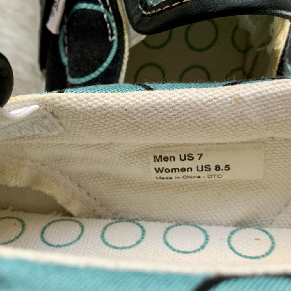 Teal/Navy Polka Dot Vans - Picture 4 of 5